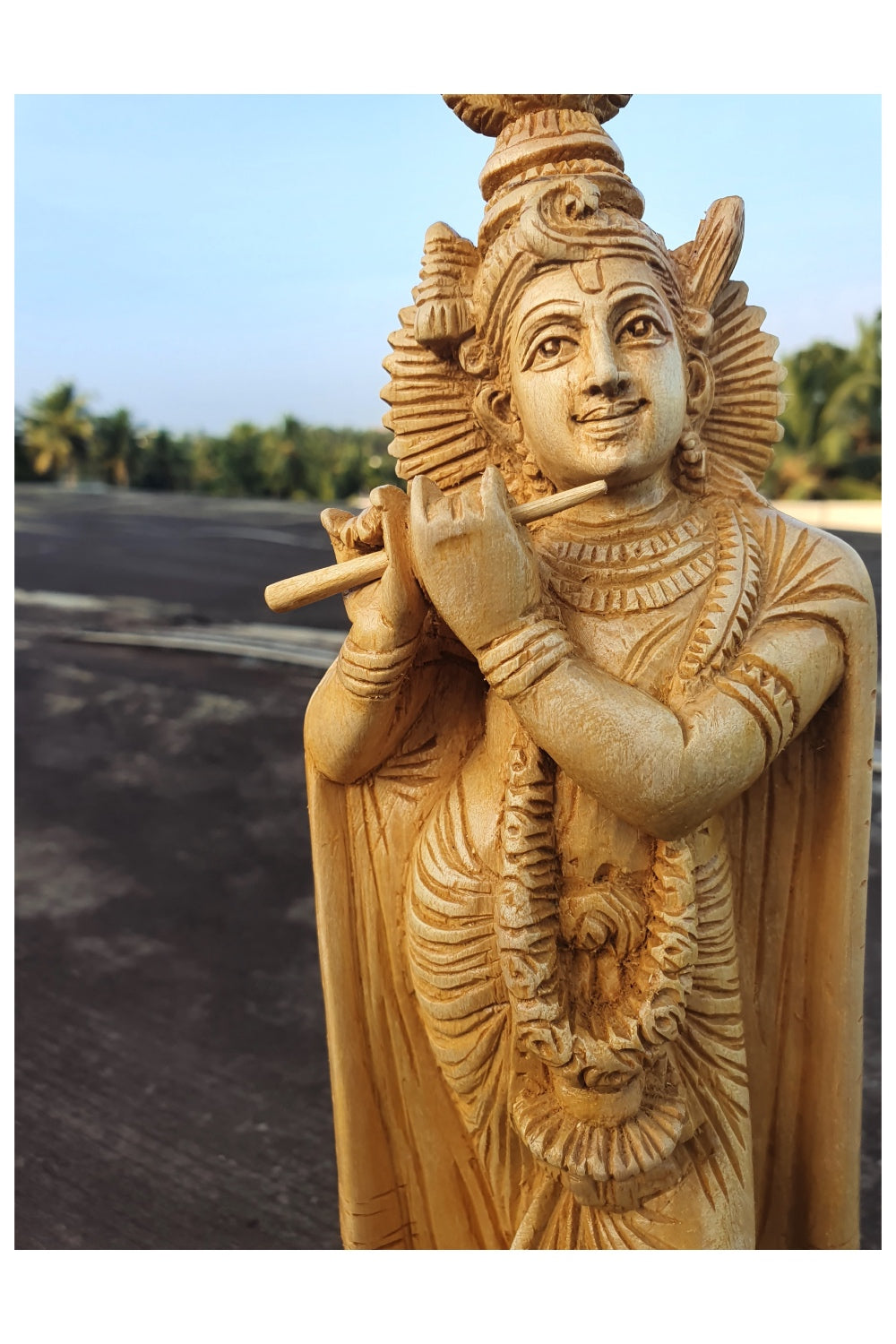 Southloom Handmade Krishna Handicraft (Carved from White Wood)