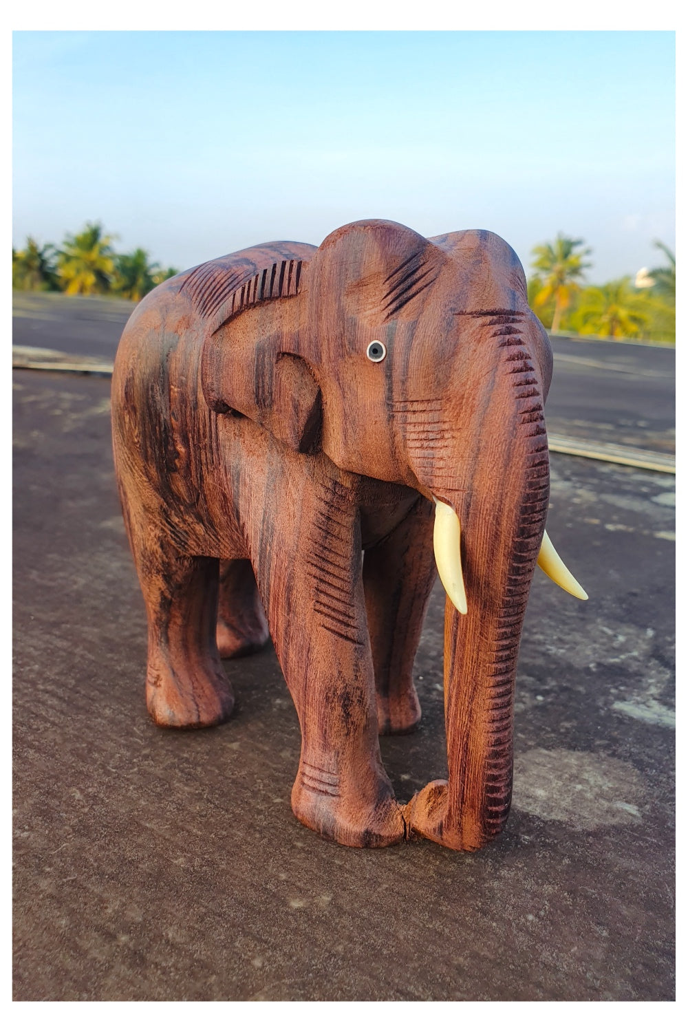 Southloom Handmade Elephant Handicraft (Raw Rose Wood Finish) 6 Inches