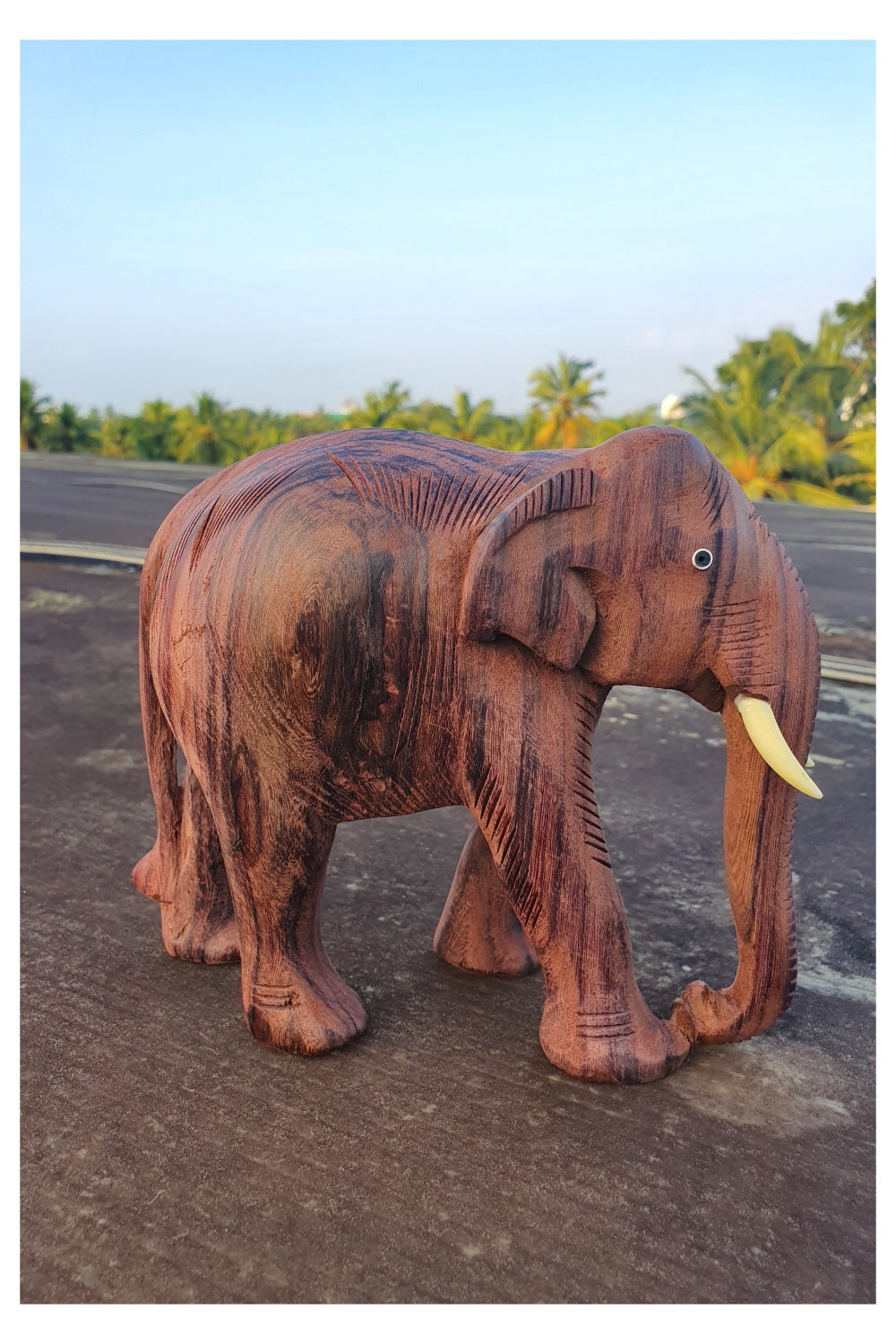 Southloom Handmade Elephant Handicraft (Raw Rose Wood Finish) 6 Inches