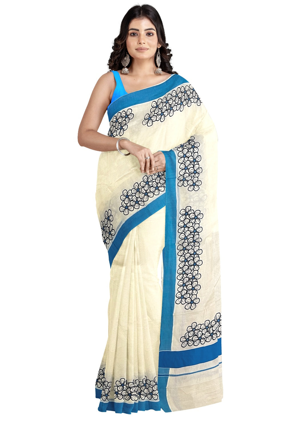 Block Printed Kerala Saree