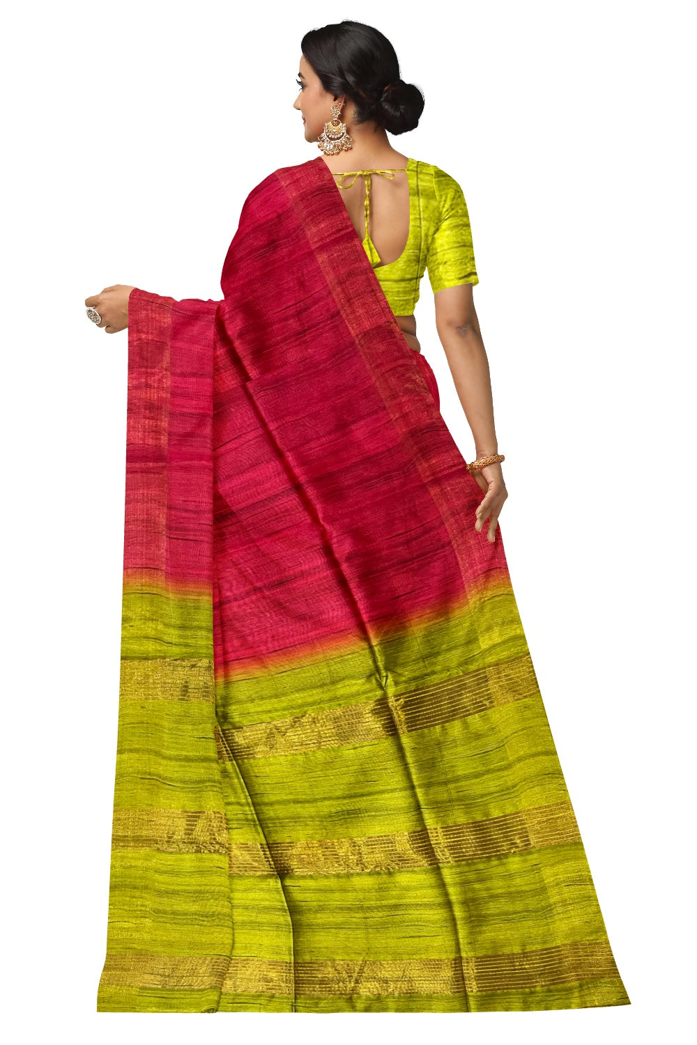 Southloom Rose Semi Tussar Designer Saree with Light Green Pallu
