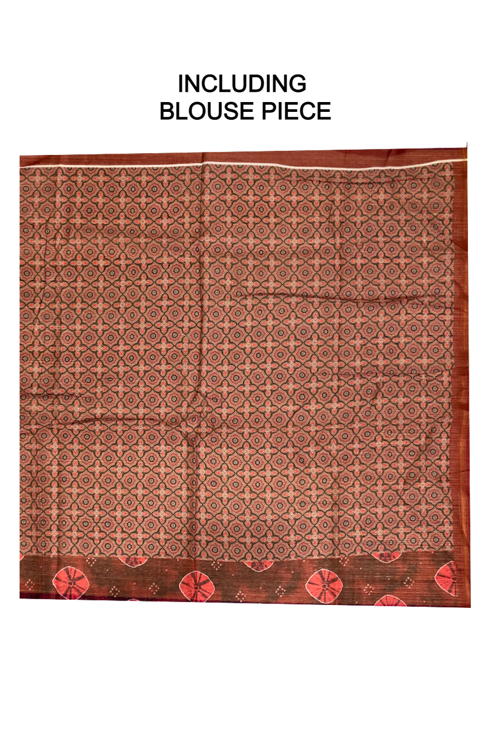 Southloom Art Silk Dark Red Printed Designer Saree