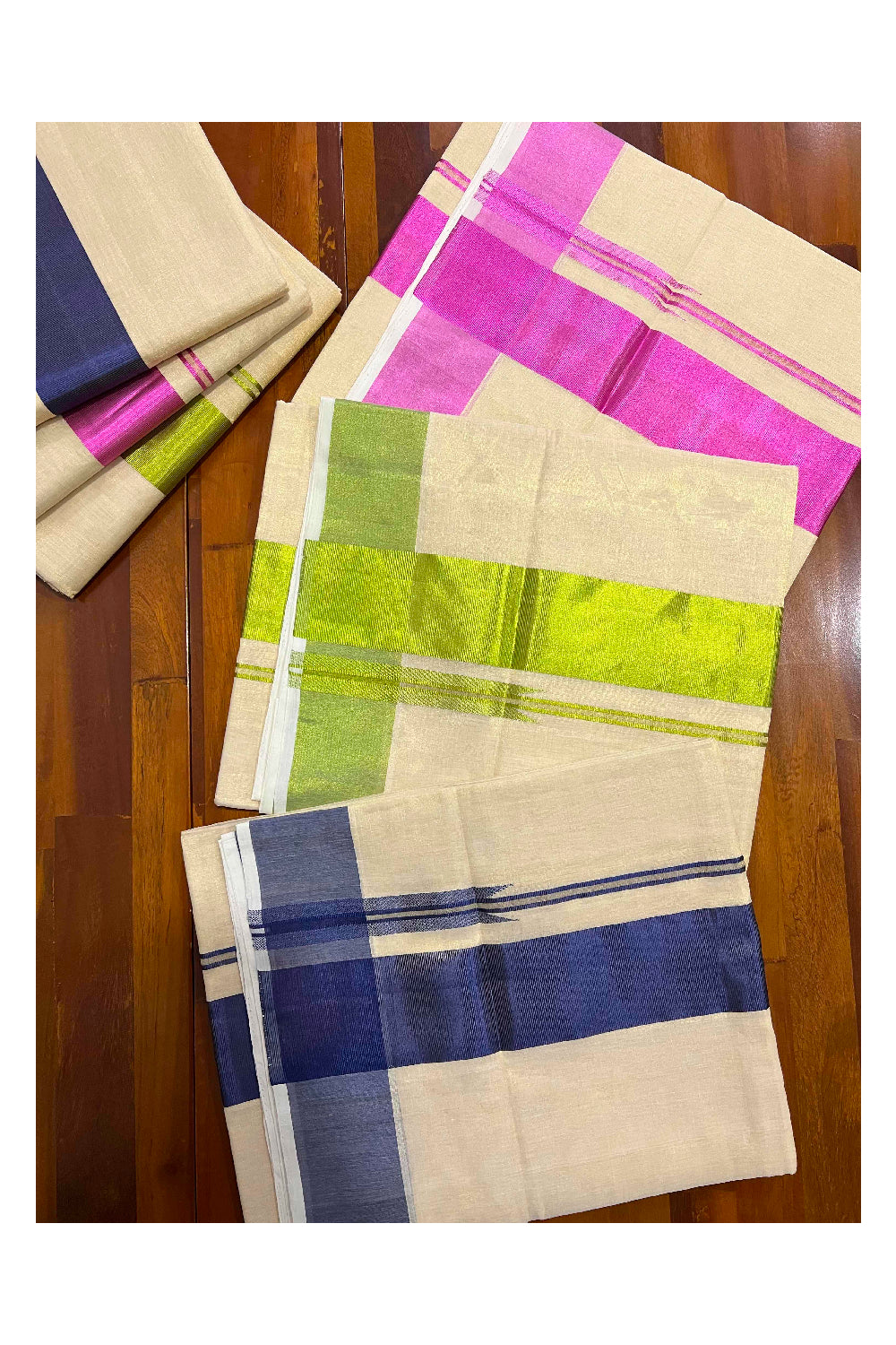 Southloom Exclusive Premium Handloom Tissue Saree with Colour Kasavu Borders and Kara