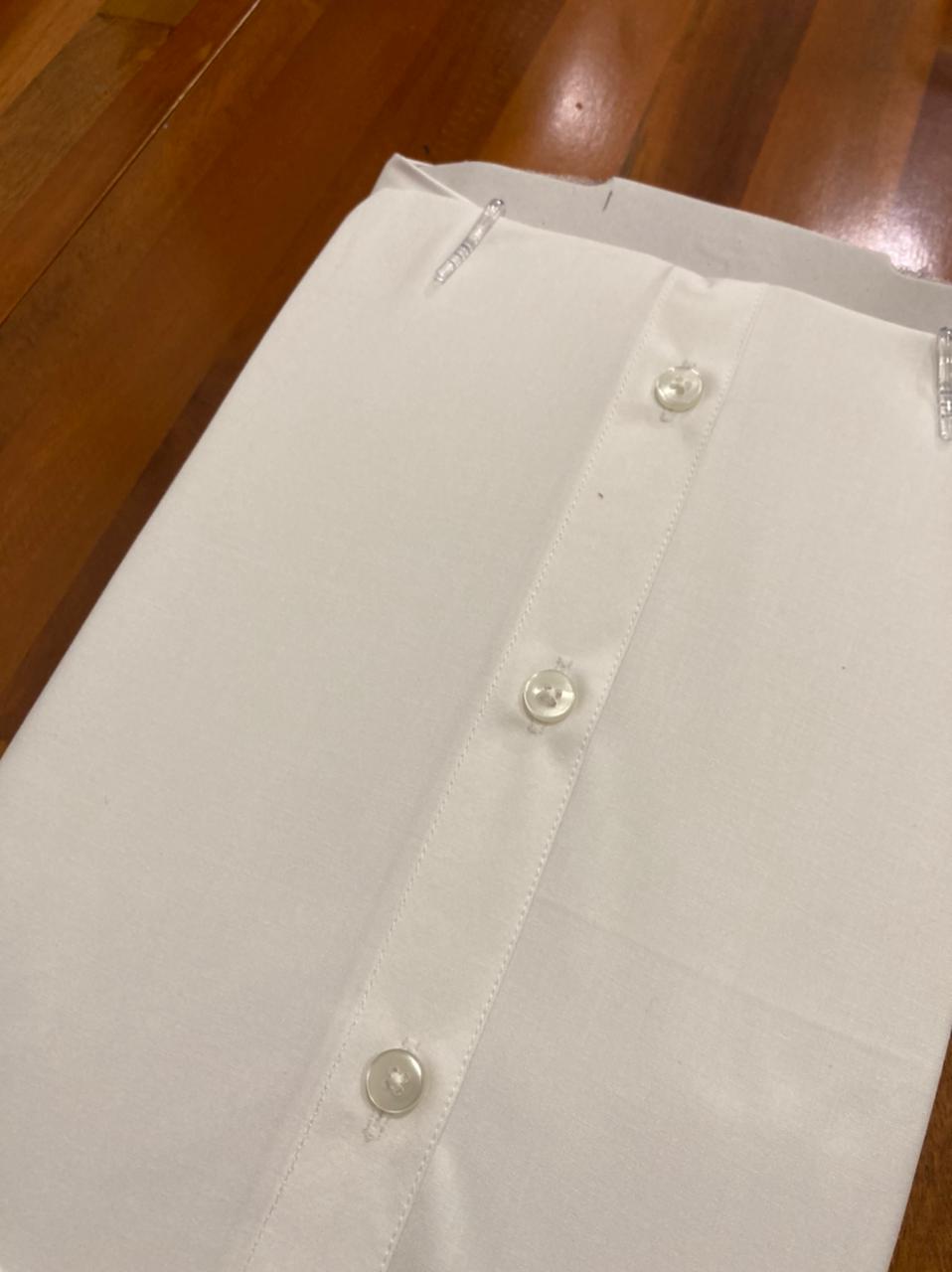 Pure Cotton Pure White Solid Shirt (38 HS)