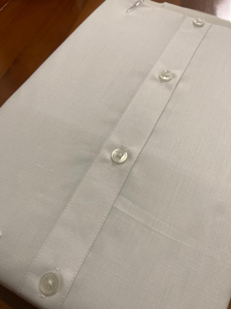 Pure Cotton Pure White Solid Shirt (40 FS)