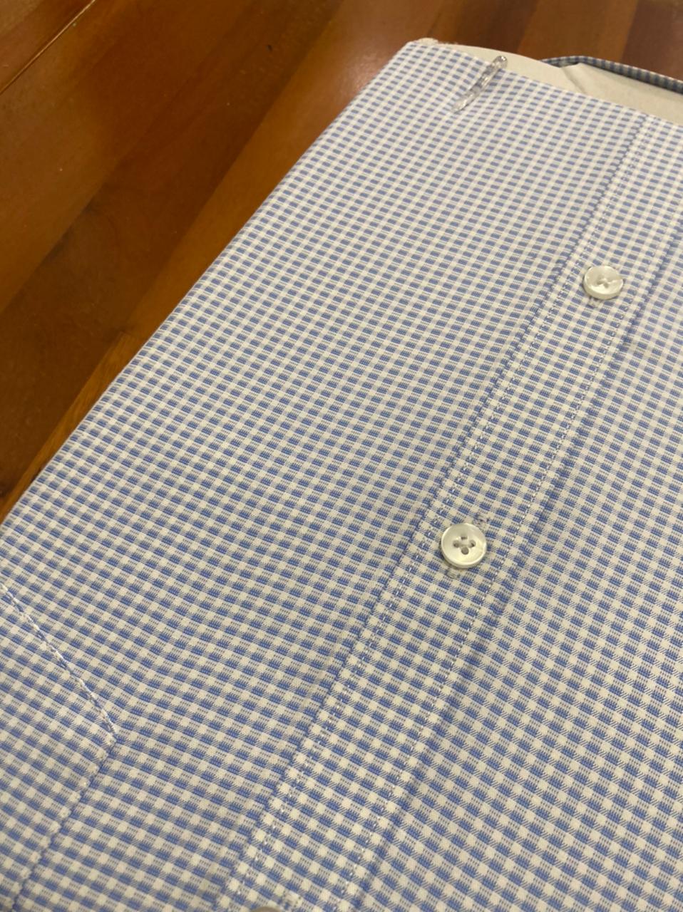 Pure Cotton Light Blue Checkered Shirt (42 FS)