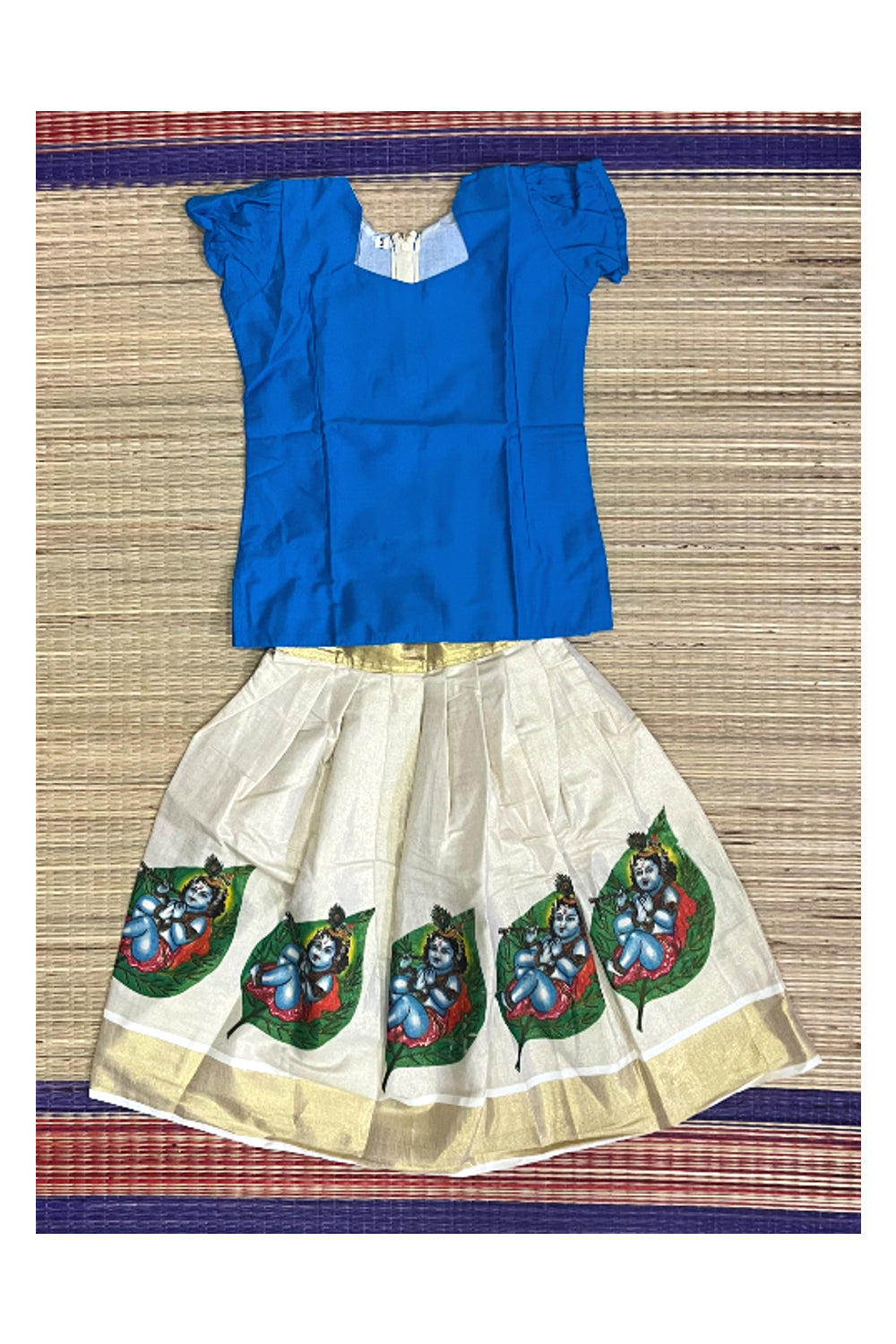 Southloom Kerala Pavada Blouse with Baby Krishna Design (Age - 5 Year)