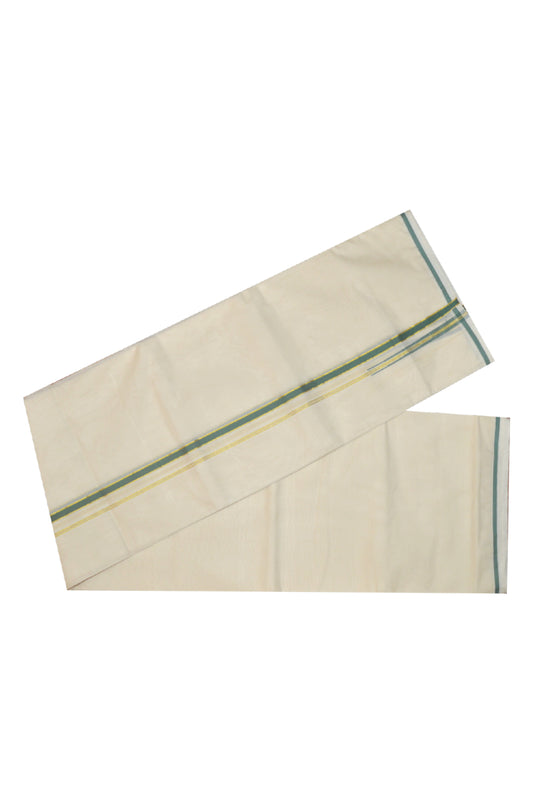 Mundu with Green and Puliyilakkara Kasavu Border (South Indian Dhoti)