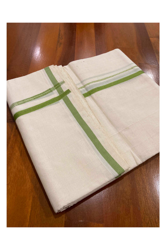 Southloom Balaramapuram Unakkupaavu Handloom Mundu with Green Puliyilakkara Border