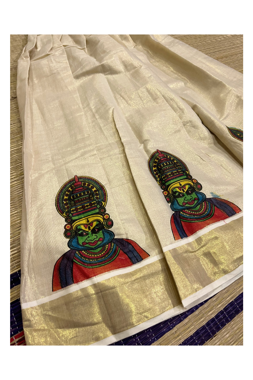 Southloom Kerala Pavada Blouse with Kathakali Mural Design (Age - 9 Year)