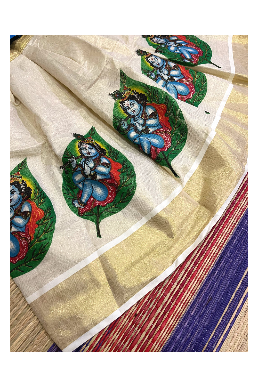 Southloom Kerala Pavada Blouse with Baby Krishna Design (Age - 5 Year)