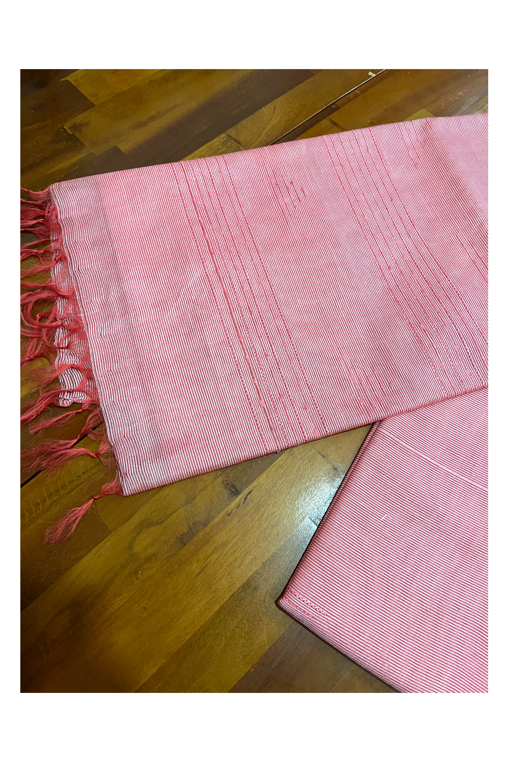 Southloom Cotton Peach Saree with Designer Thread works on Body