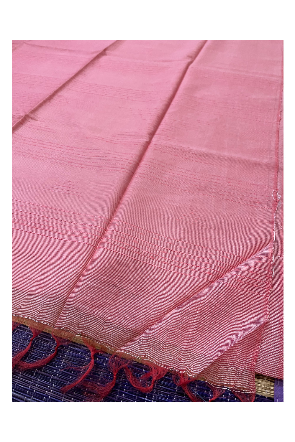 Southloom Cotton Peach Saree with Designer Thread works on Body