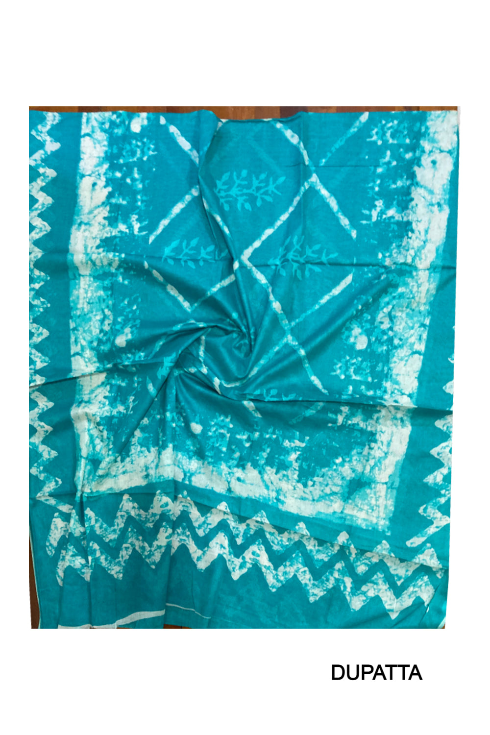 Southloom™ Cotton Churidar Salwar Suit Material in Turquoise Printed Design