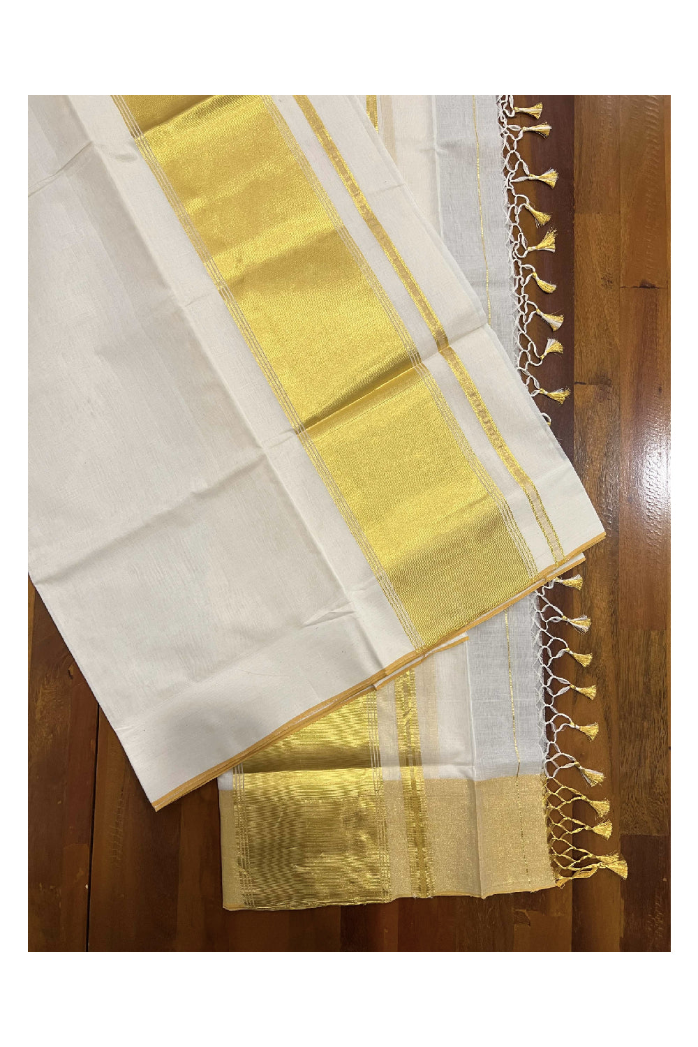 Southloom Super Premium Balaramapuram Pure Cotton Unakkupaavu Wedding Pudava 5 x 4 Set Mundu 2.80 Mtrs