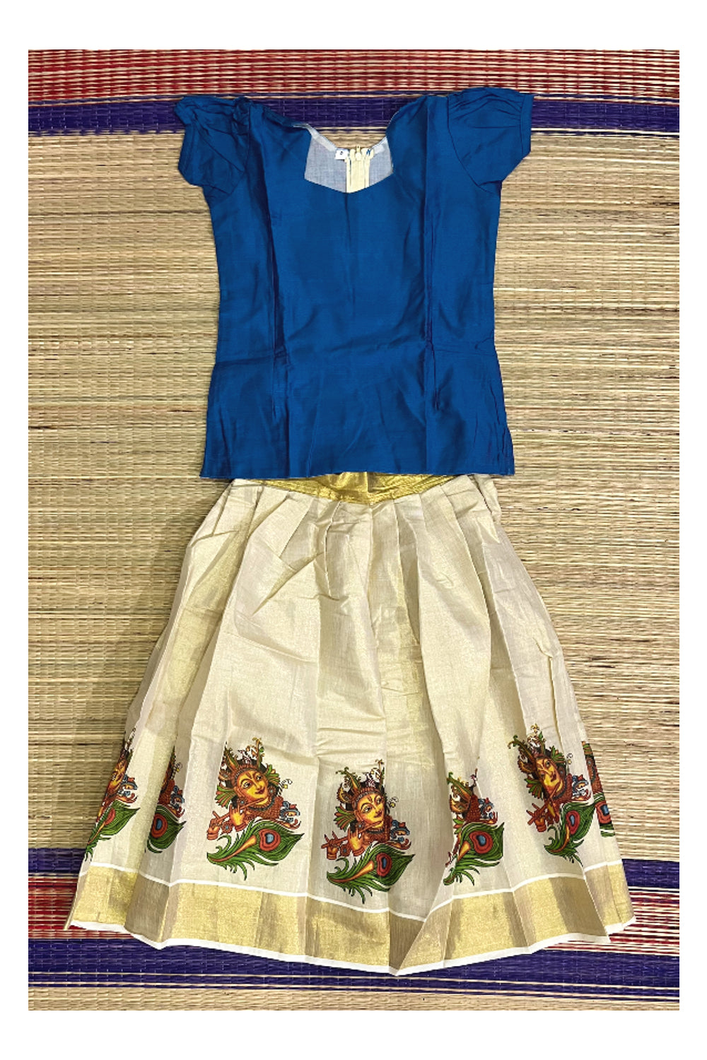 Southloom Kerala Pavada Blouse with Krishna Design (Age - 5 Year)