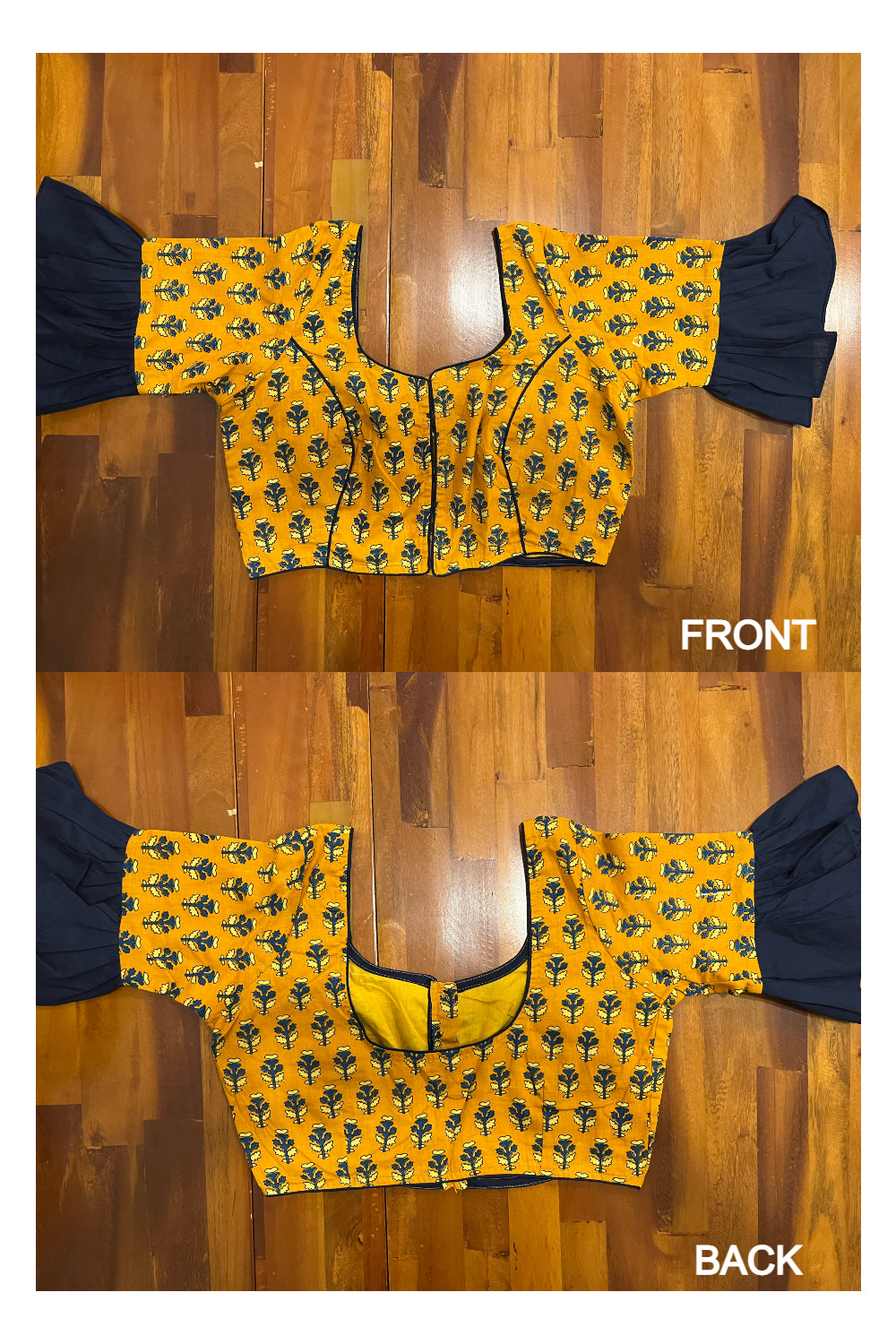 Southloom Yellow Floral Printed Ready Made Blouse