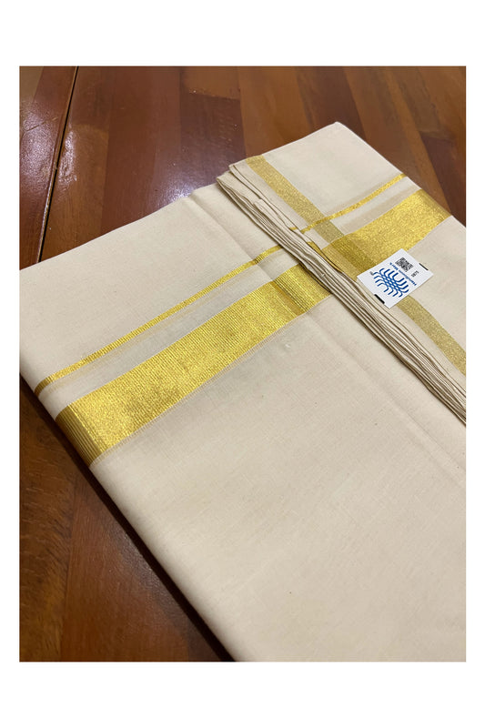 Southloom Super Premium Balaramapuram Unakkupaavu Handloom Wedding Kasavu Mundu (South Indian Kerala Dhoti)