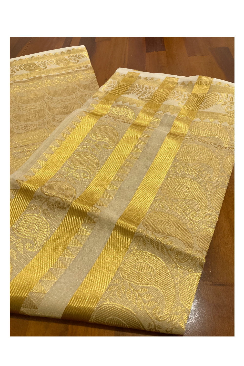 Southloom Premium Tissue Handloom Saree with Paisley Heavy Woven Works