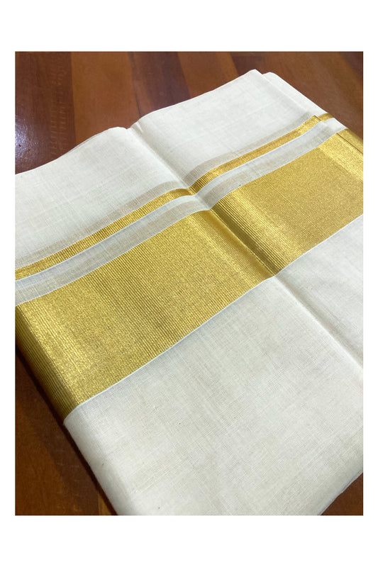 Southloom™ Premium Handloom Mundu with 2.5 inch Kasavu Kara (South Indian Dhoti)