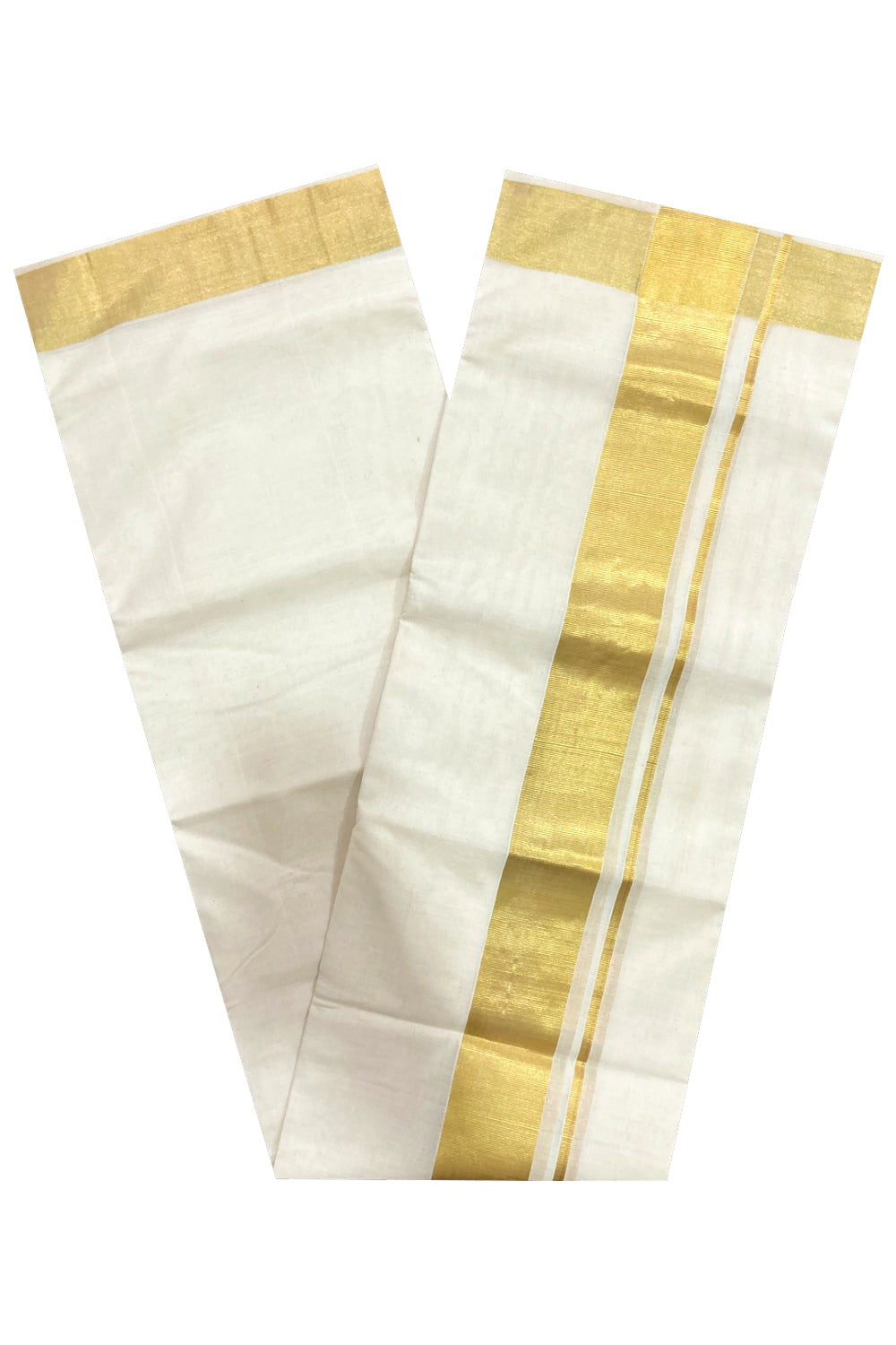 Southloom™ Premium Handloom Mundu with 2.5 inch Kasavu Kara (South Indian Dhoti)