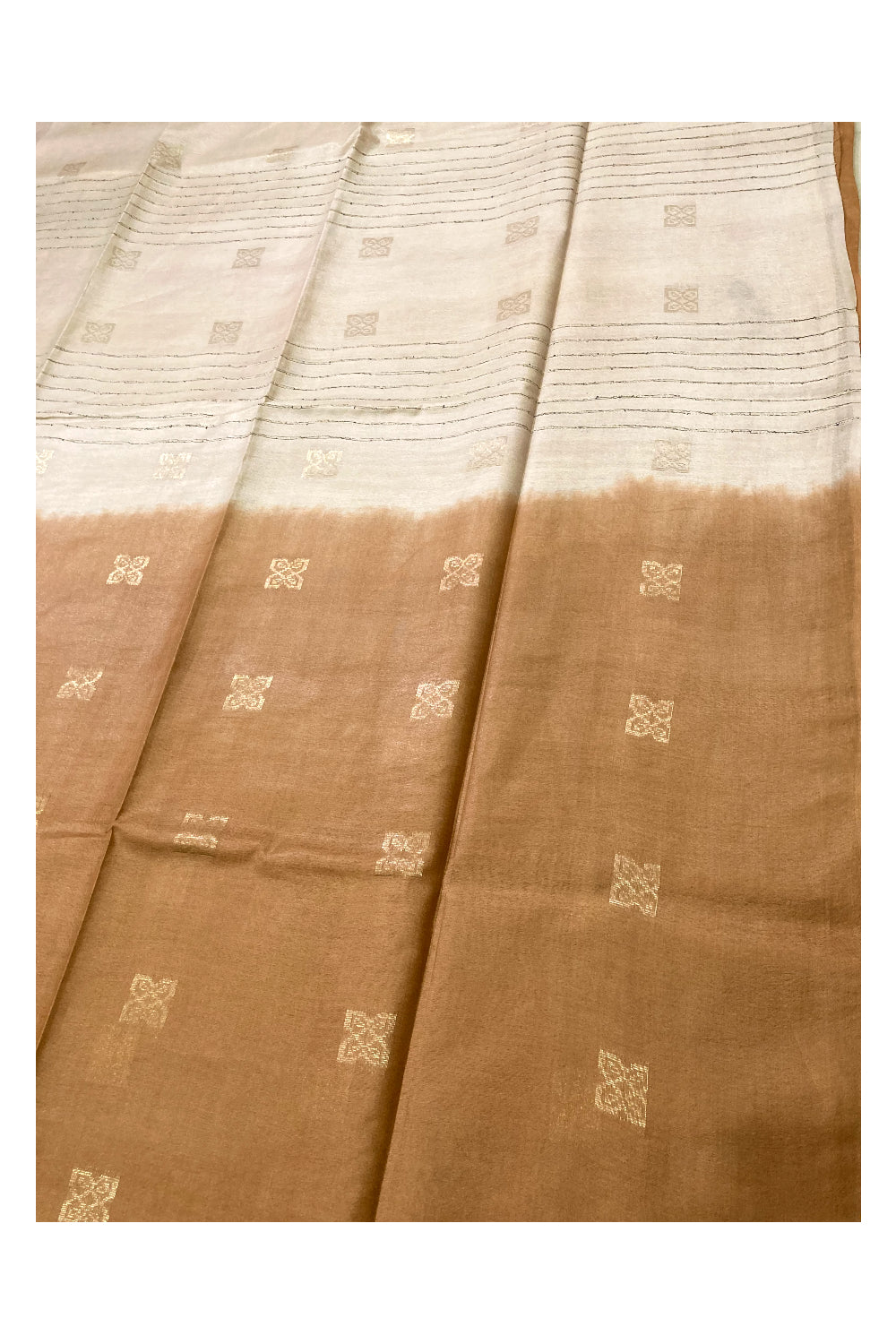 Southloom Art Silk Light Brown Designer Saree with Beige Pallu