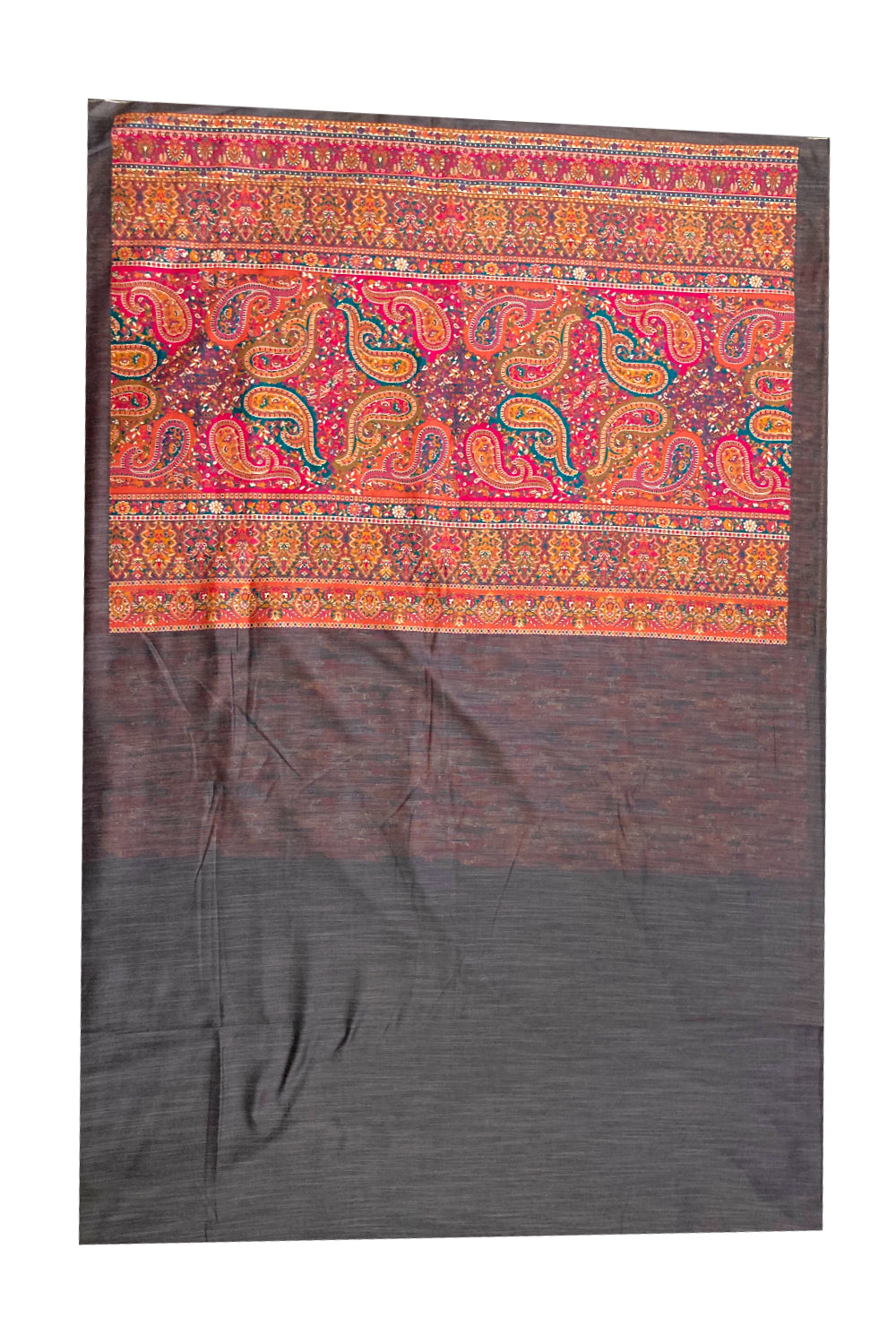 Southloom Grey Cotton Saree with Multicoloured Designer Pallu