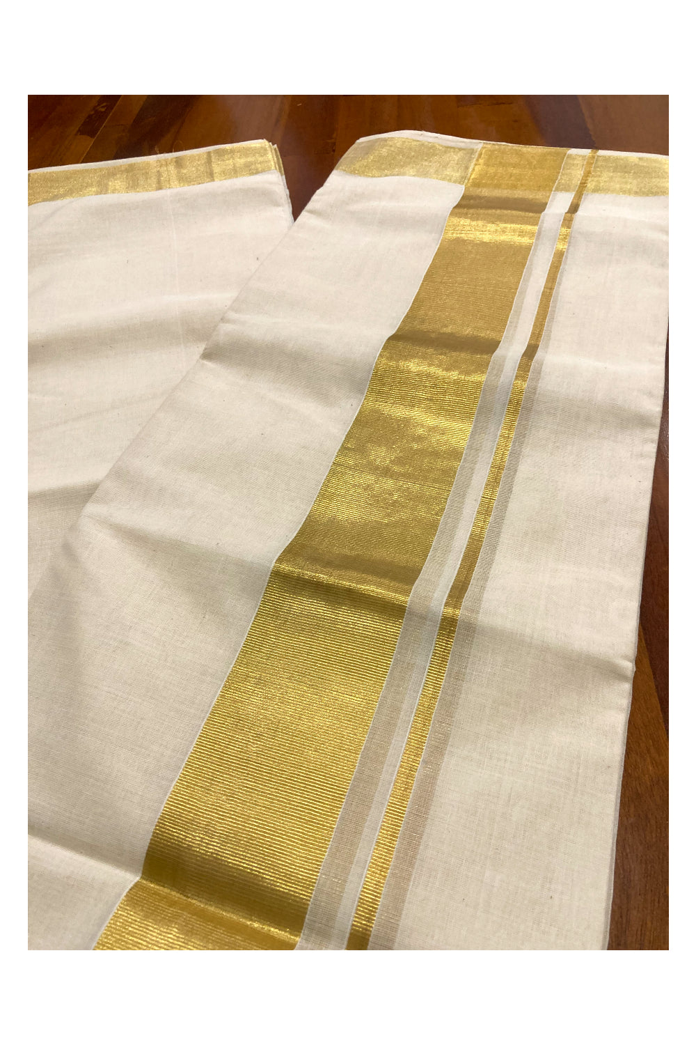 Southloom™ Premium Handloom Mundu with 2.5 inch Kasavu Kara (South Indian Dhoti)