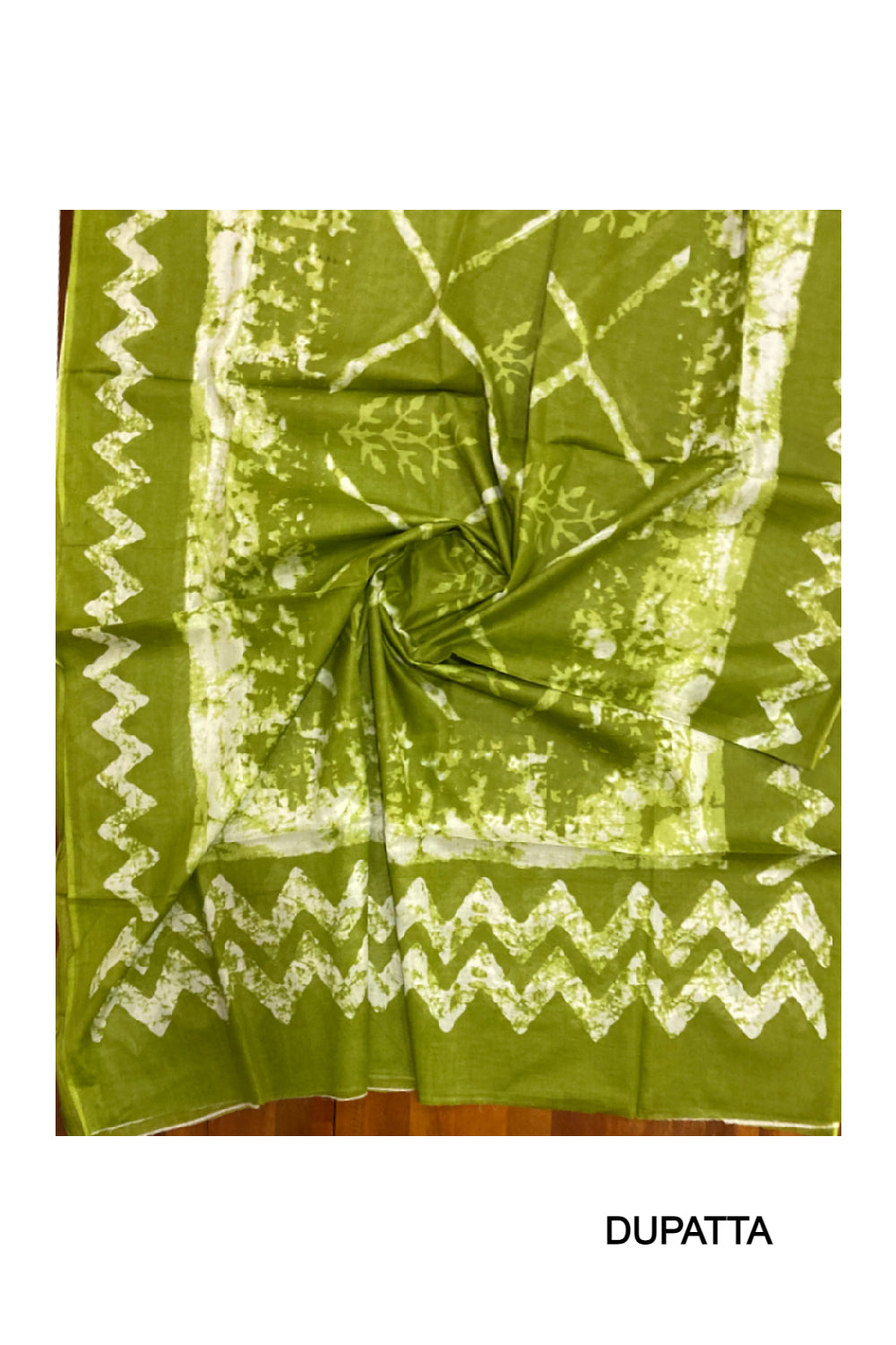 Southloom™ Cotton Churidar Salwar Suit Material in Green Printed Design