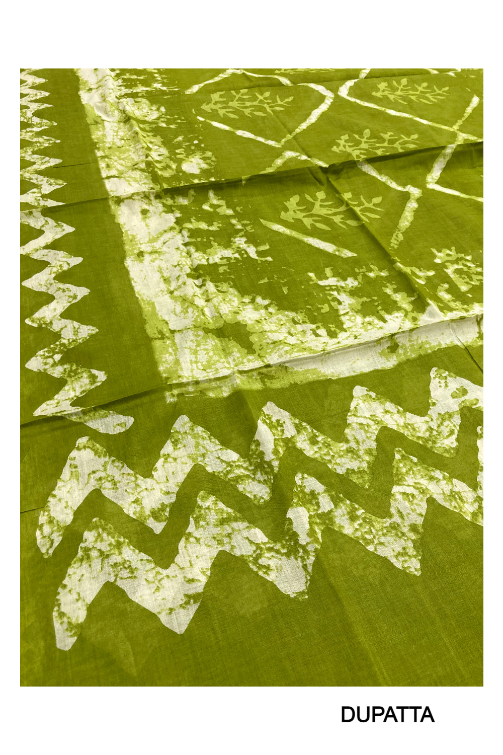 Southloom™ Cotton Churidar Salwar Suit Material in Green Printed Design