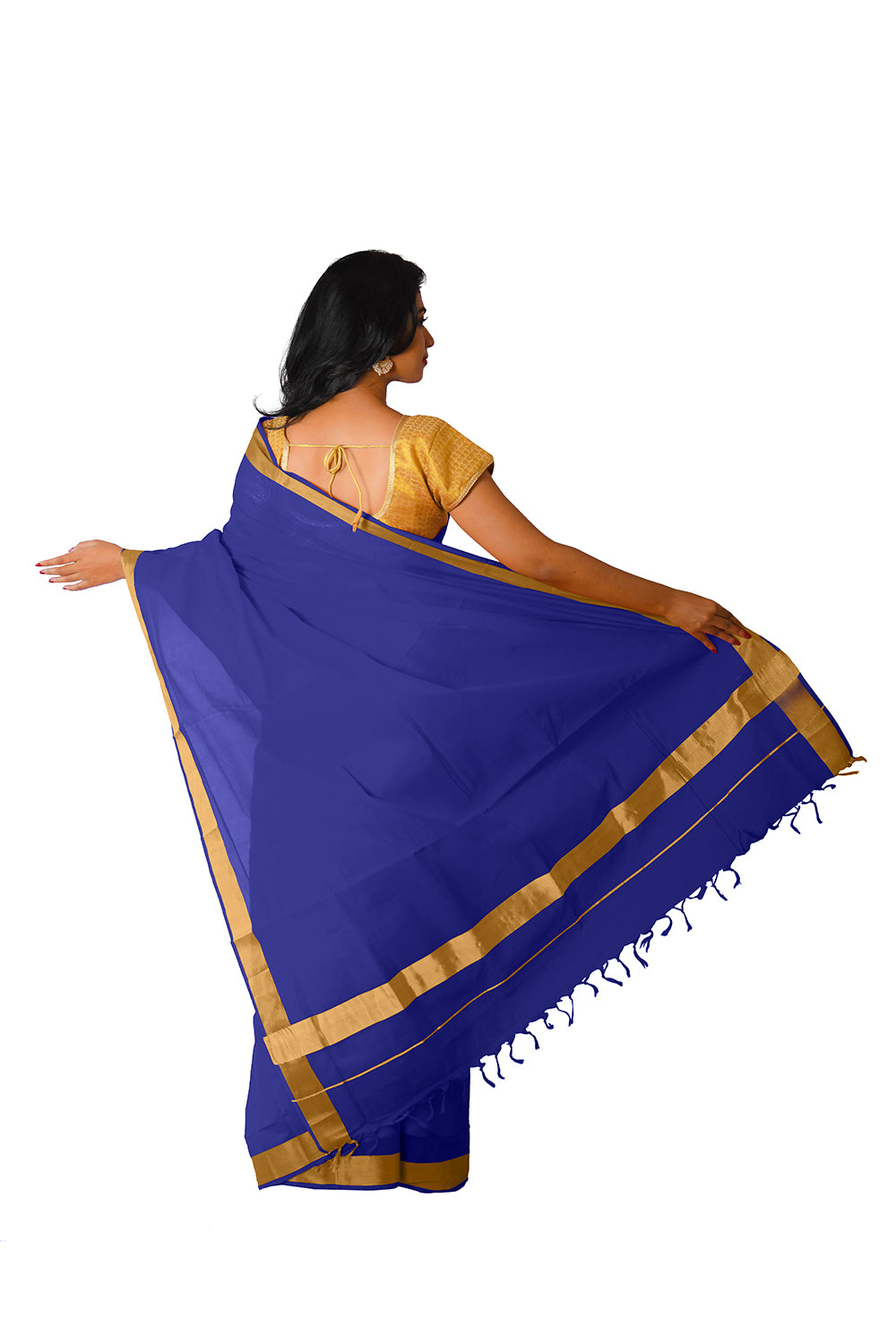 Kerala Traditional Blue Colour Kasavu Saree
