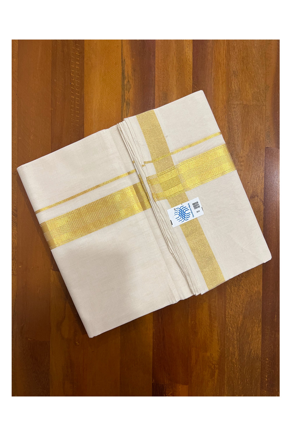 Southloom Super Premium Unakkupaavu Handloom Double Mundu with Kasavu Woven Border