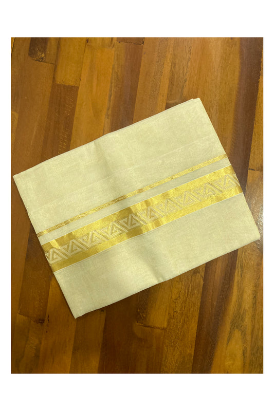 Southloom Premium Handloom Tissue Mundu with Kasavu Woven Border (South Indian Dhoti)