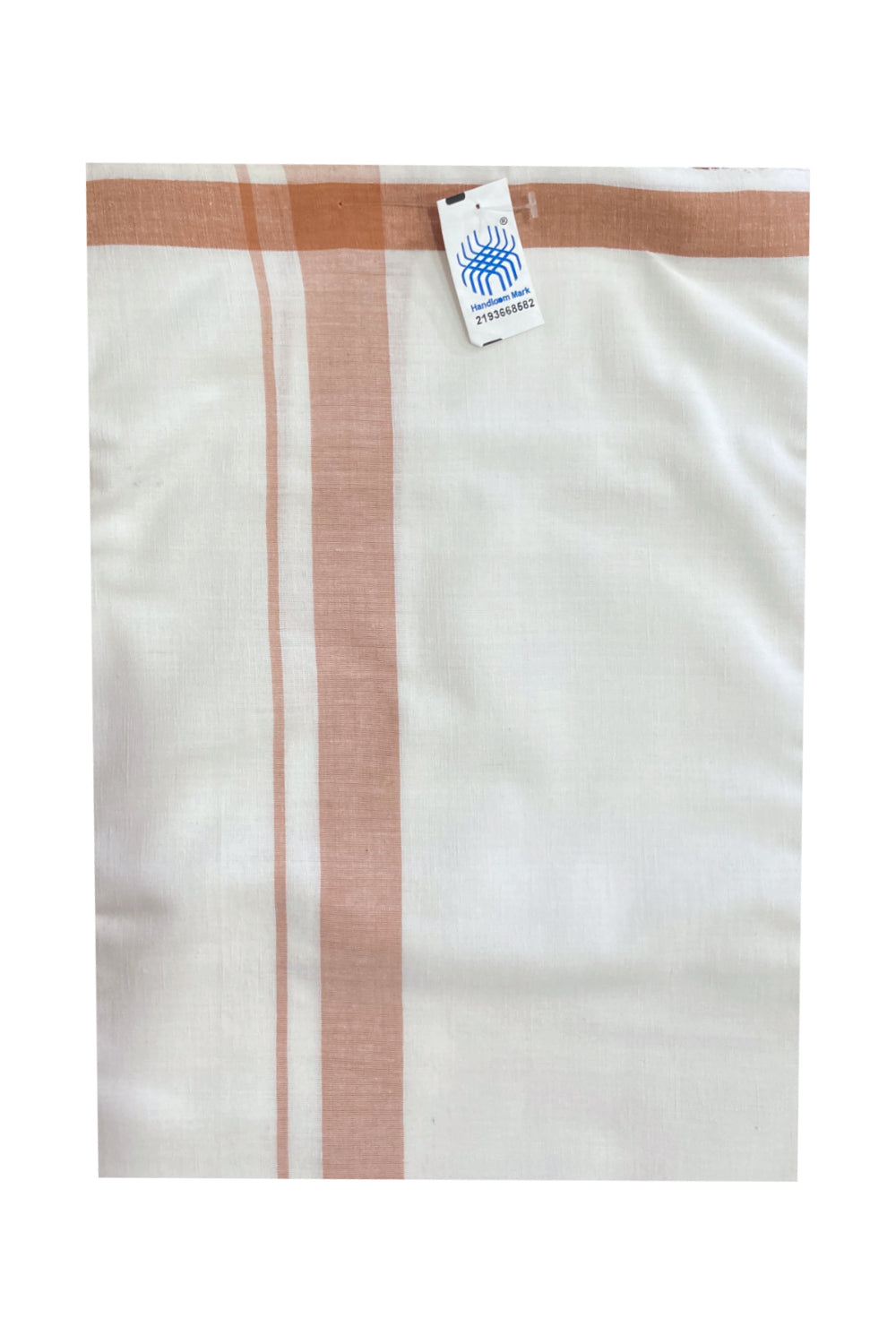 Southloom™ Balaramapuram Handloom Pure White Single Mundu with Red Border (South Indian Dhoti)