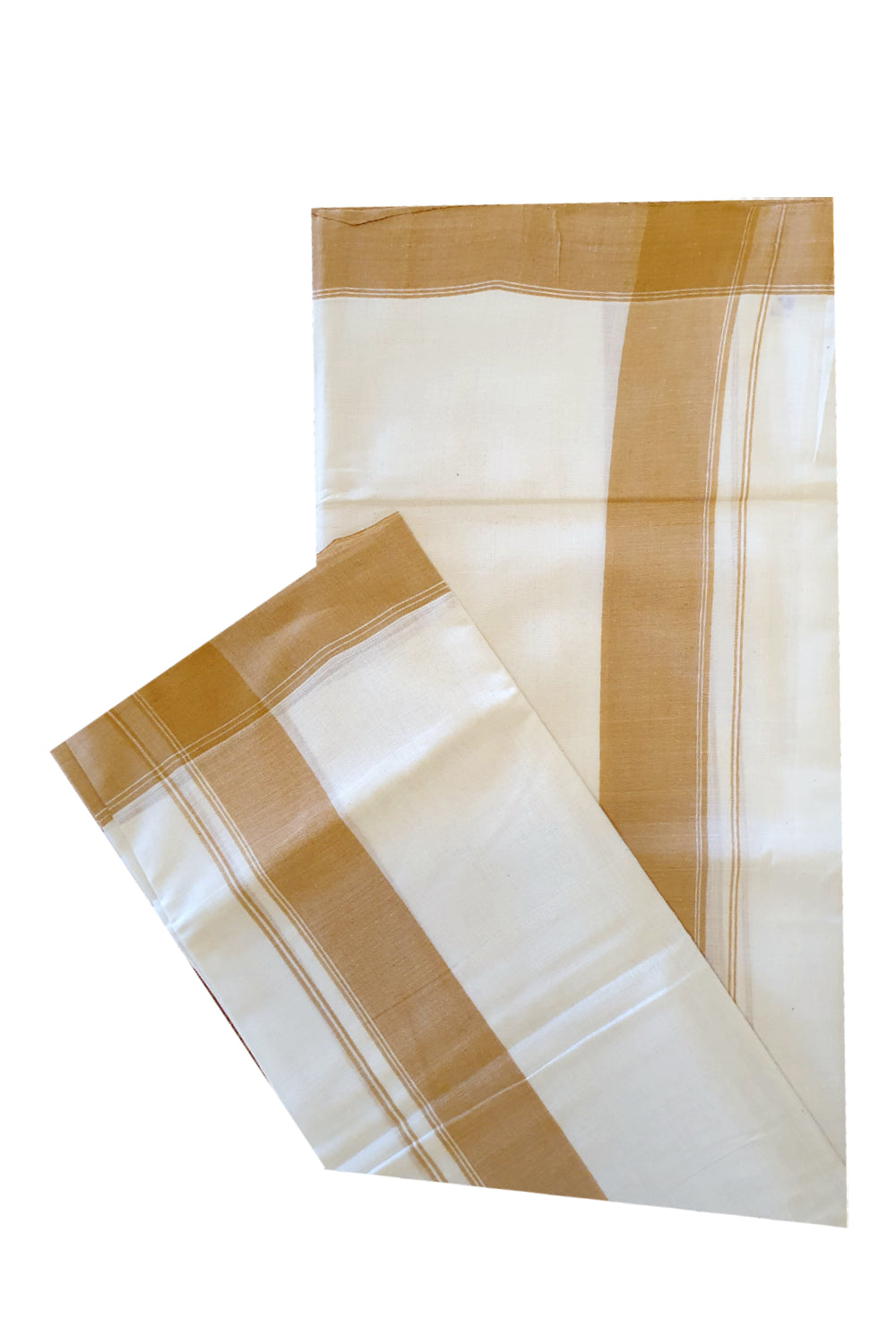 Southloom™ Handloom Unakkupaav Brown Kara Mundum Neriyathum Single (Set Mundu)