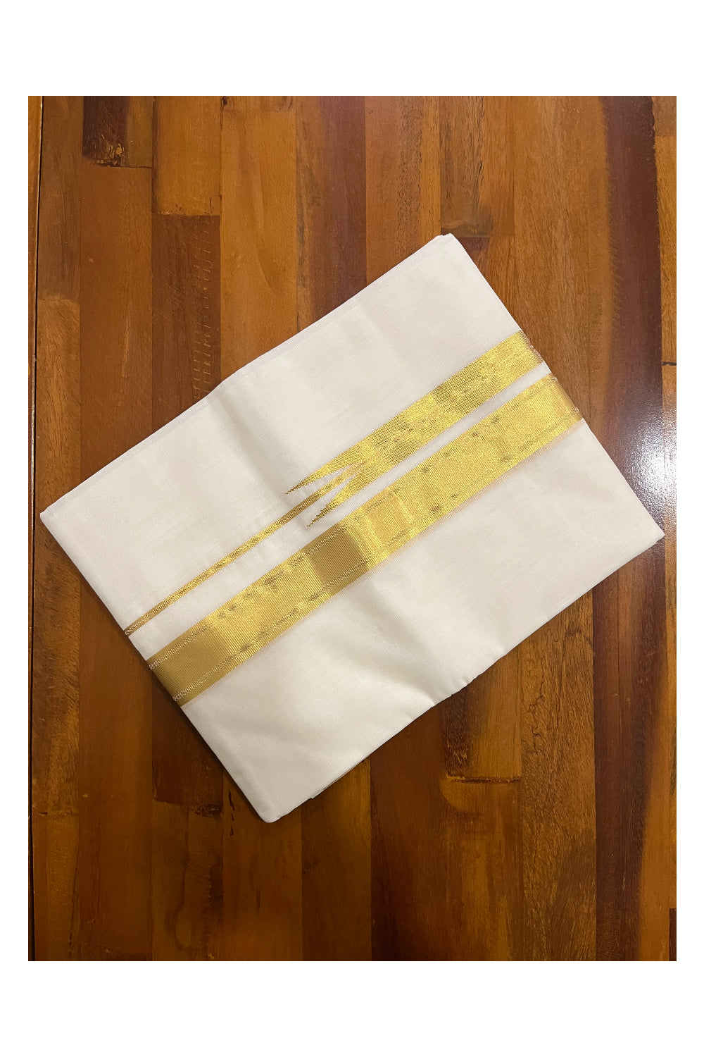 Southloom Premium Handloom Pure Cotton Mundu with Kasavu Chutti Border (South Indian Dhoti)