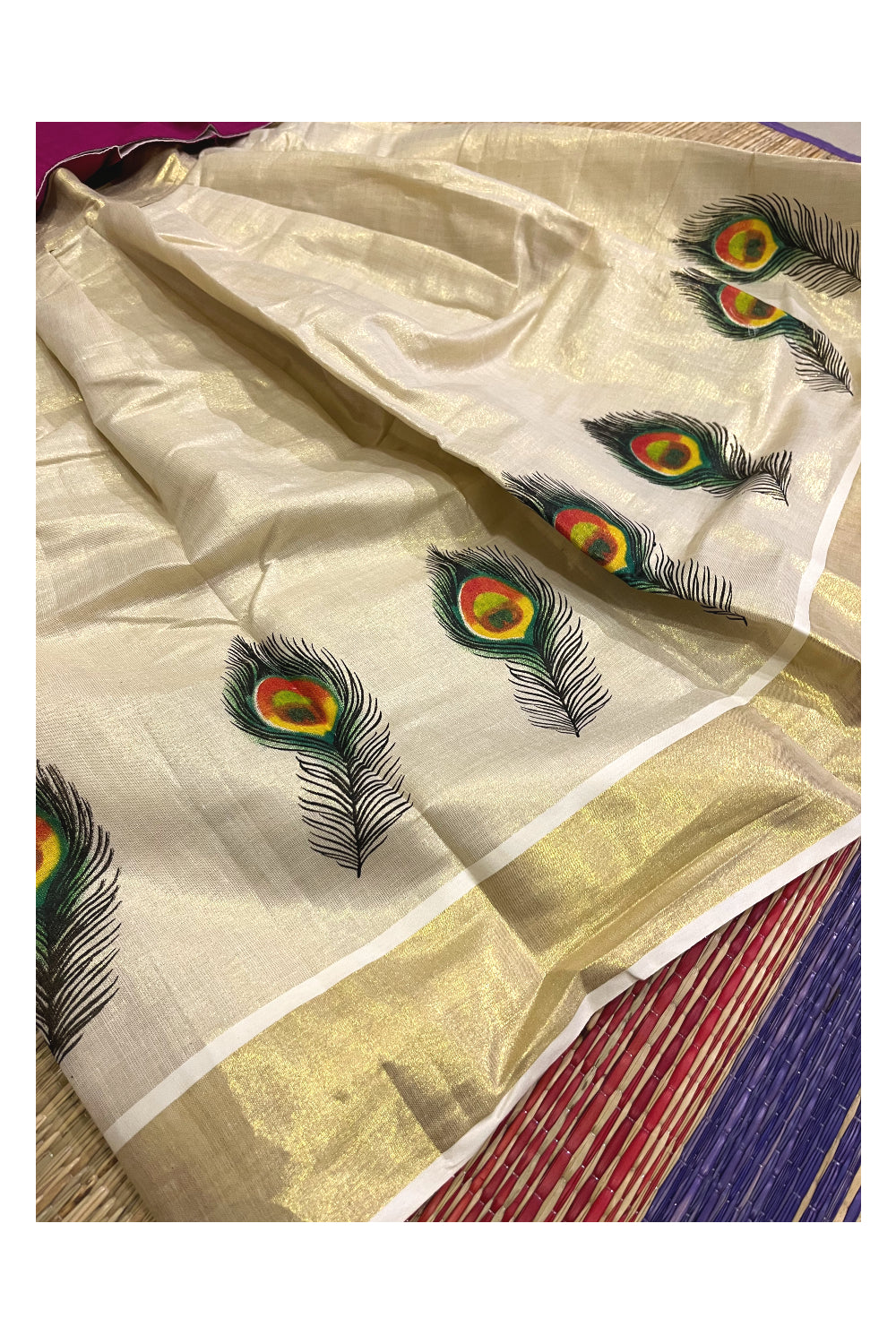 Southloom Kerala Pavada Blouse with Feather Design (Age - 5 Year)