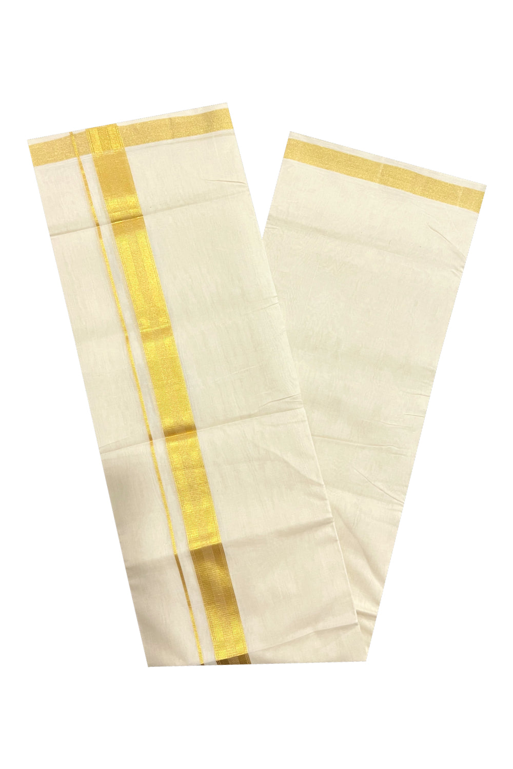 Southloom Super Premium Unakkupaavu Handloom Double Mundu with Kasavu Woven Border