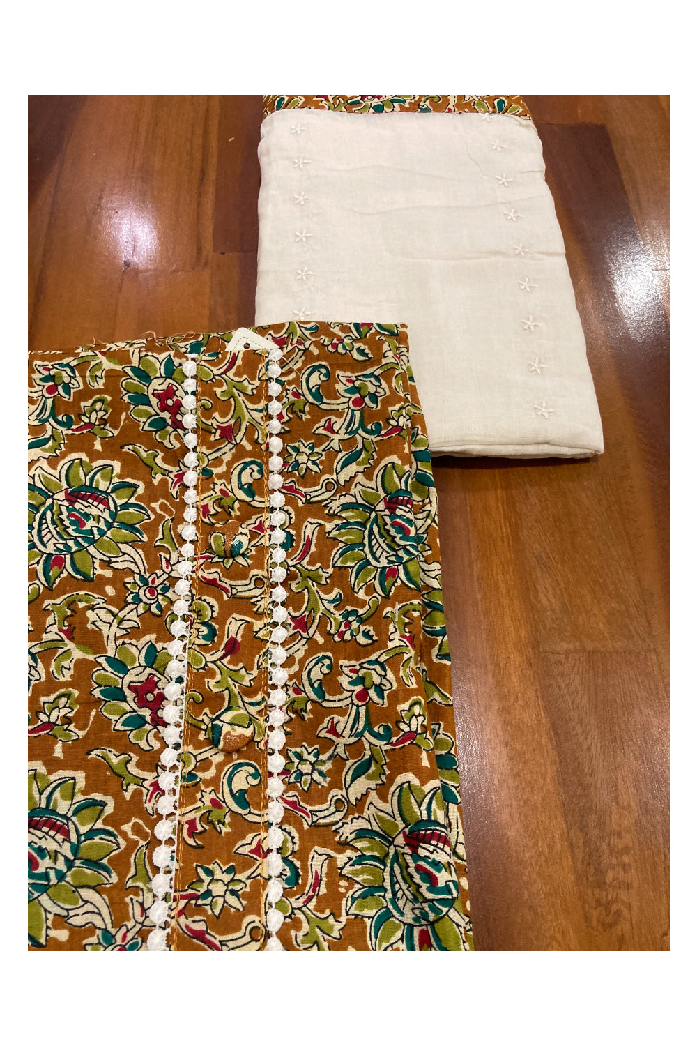 Southloom™ Cotton Churidar Salwar Suit Material in Brown Green Chander –  Southloom Handmade and Organics