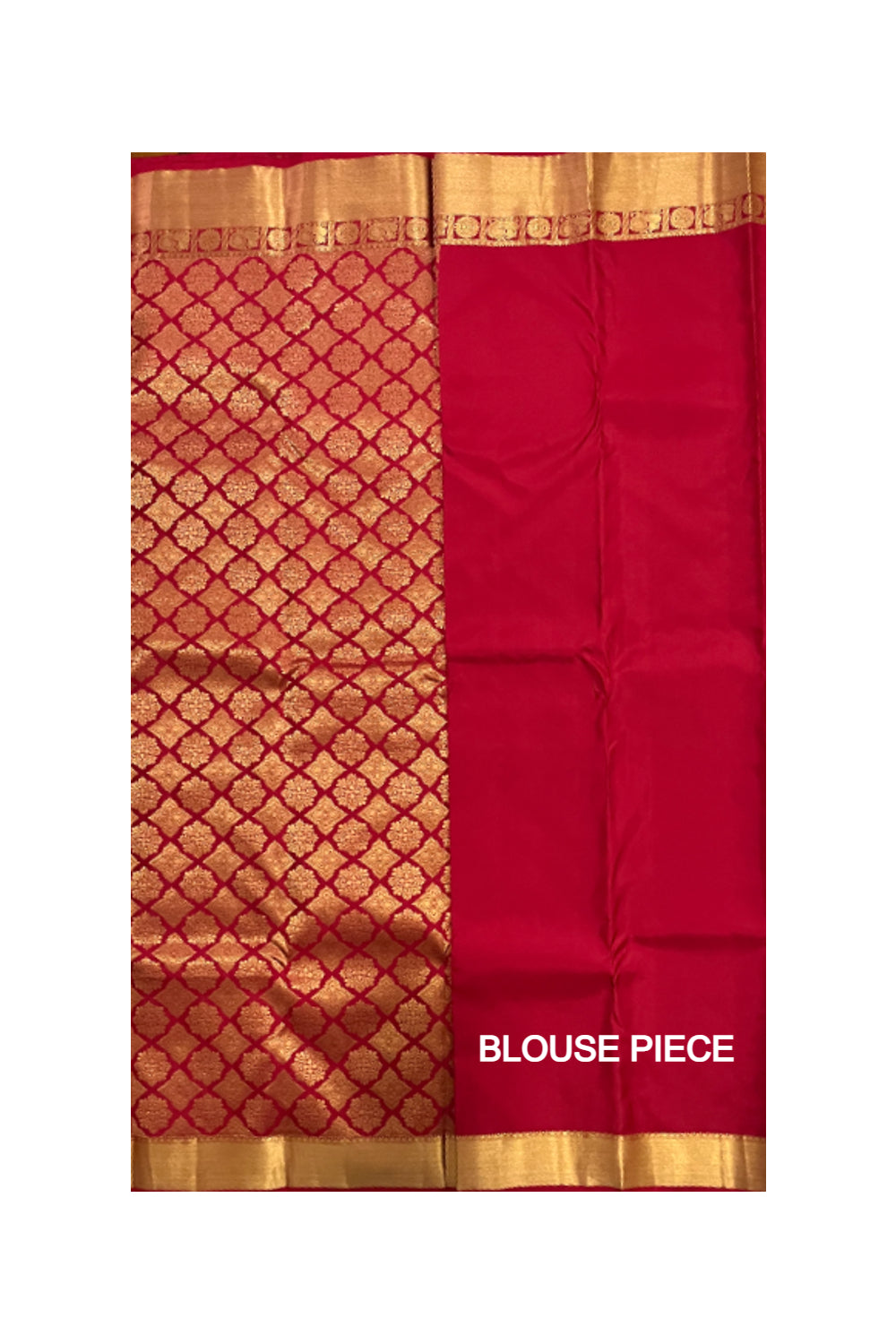 Southloom Double Warp Handloom Pure Silk Kanchipuram Red Manthrakodi Saree with Kasavu Woven Works