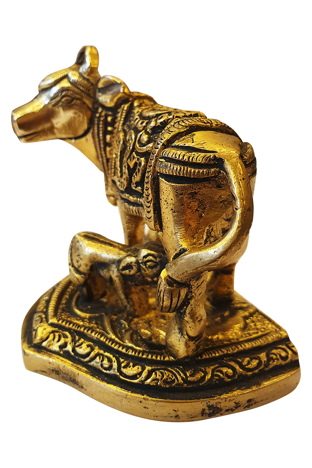 Southloom Solid Brass Handmade Cow and Calf Handicraft