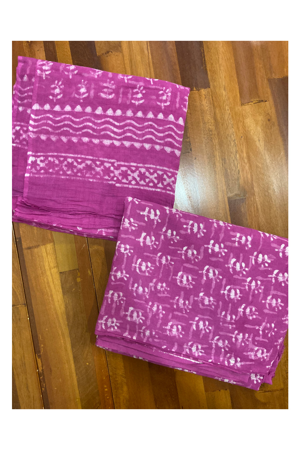 Southloom Magenta Hand Block Printed Soft Cotton Jaipur Salwar Suit Material