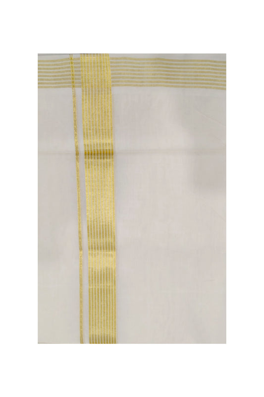 Southloom Handloom Wedding Dhoti with Kasavu Line Border