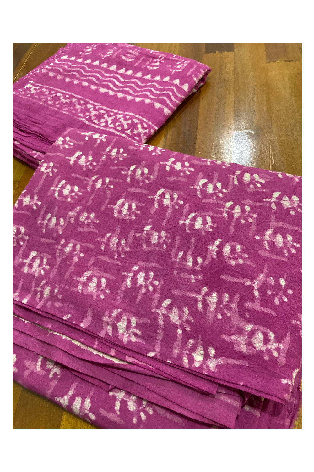 Southloom Magenta Hand Block Printed Soft Cotton Jaipur Salwar Suit Material