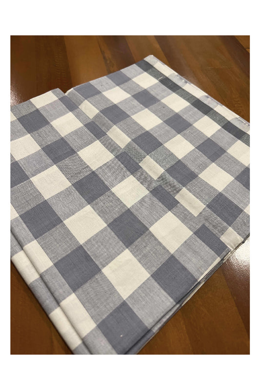 Southloom Premium Handloom Borderless Grey White Checkered Single Mundu (Lungi)