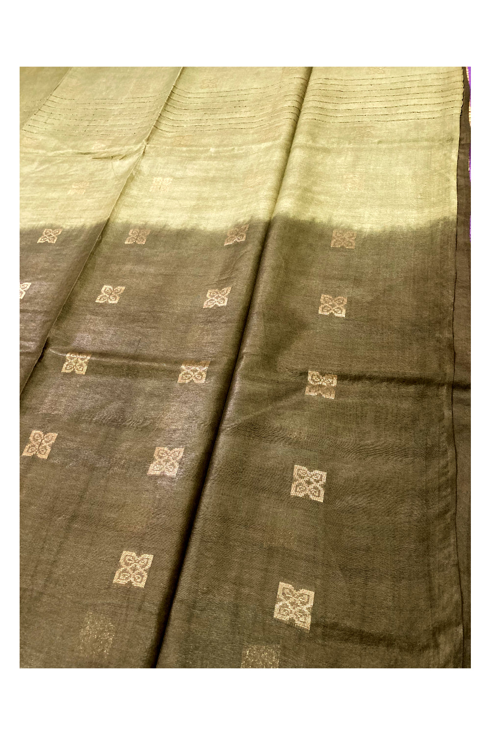 Southloom Art Silk Green Designer Saree with Zari Motifs