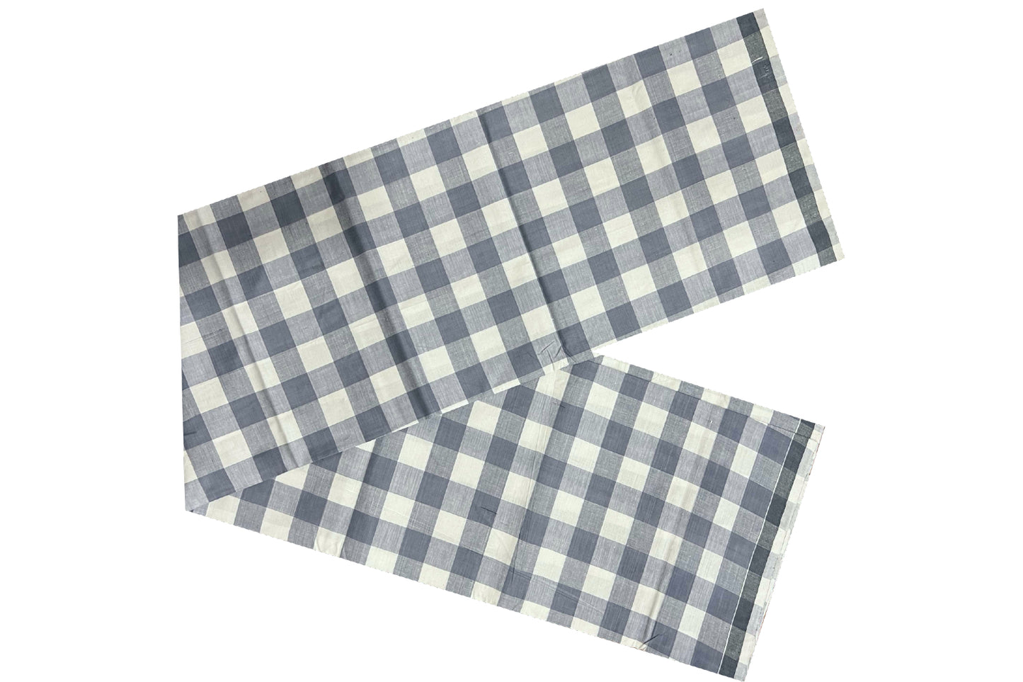 Southloom Premium Handloom Borderless Grey White Checkered Single Mundu (Lungi)