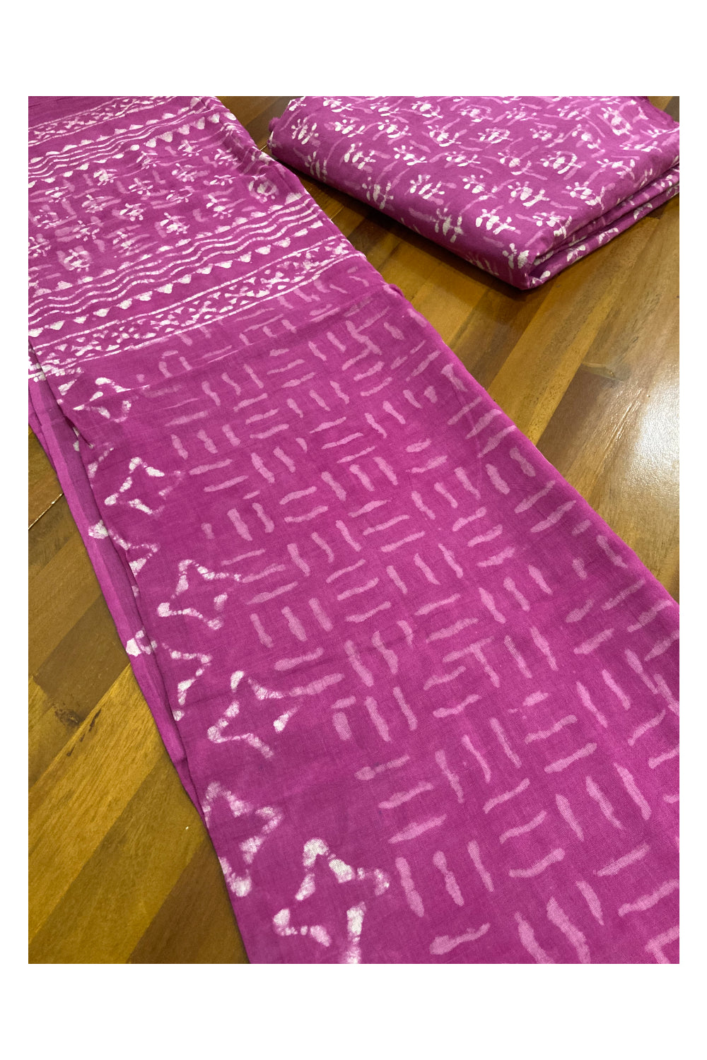 Southloom Magenta Hand Block Printed Soft Cotton Jaipur Salwar Suit Material