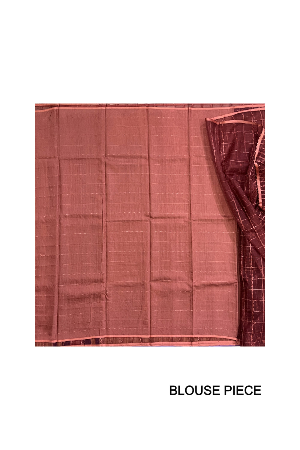 Southloom Organza Check Design Maroon Saree with Tassels Works