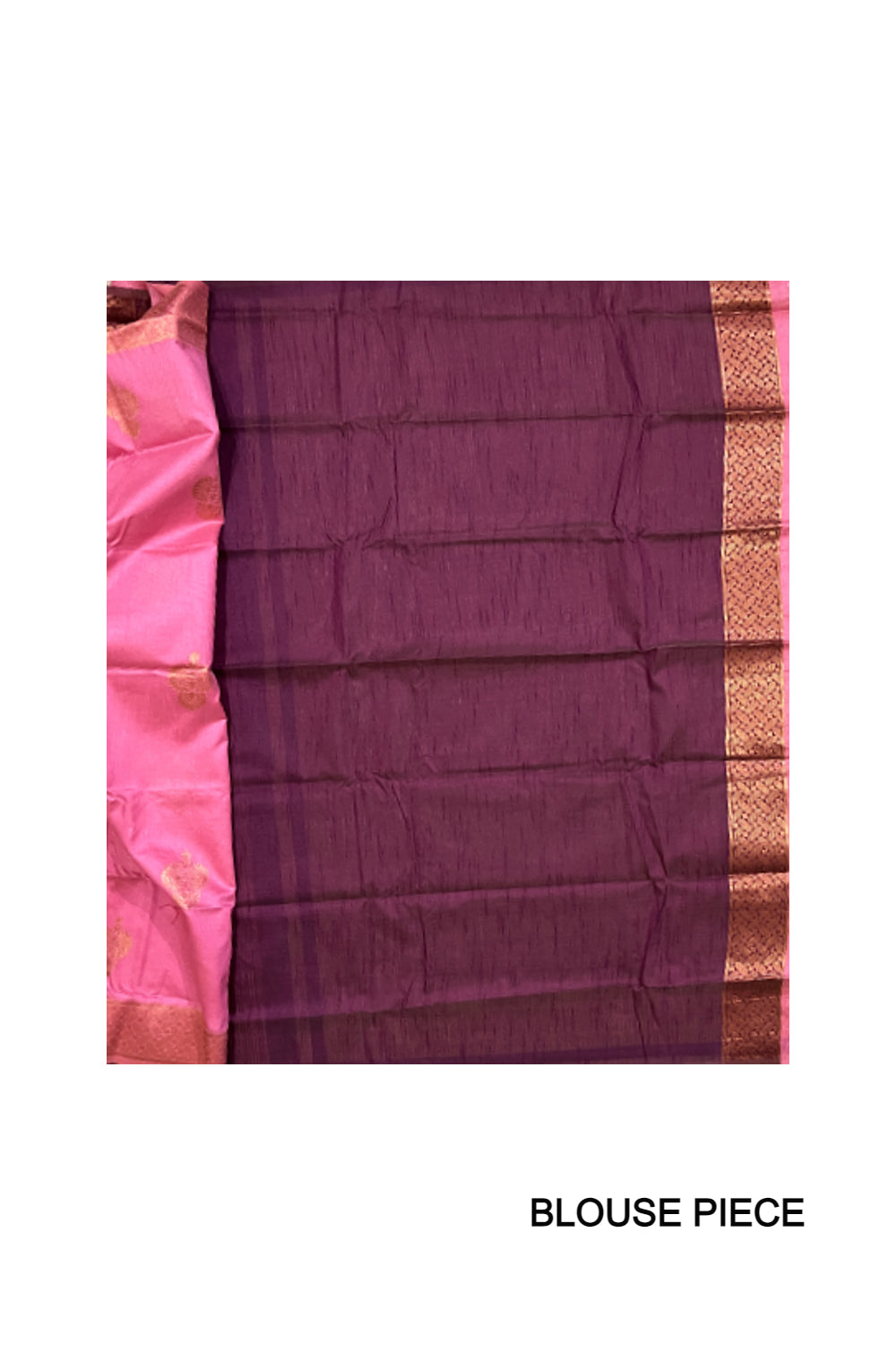 Southloom Cotton Silk Pink Designer Saree with Kasavu Woven Works on Pallu